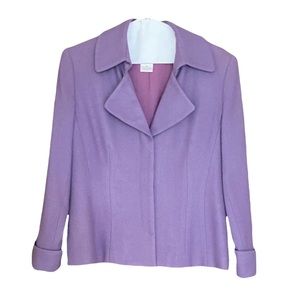 Vintage Coldwater Creek Women’s Lined Wool Lavender Office Jacket Blazer Size 10